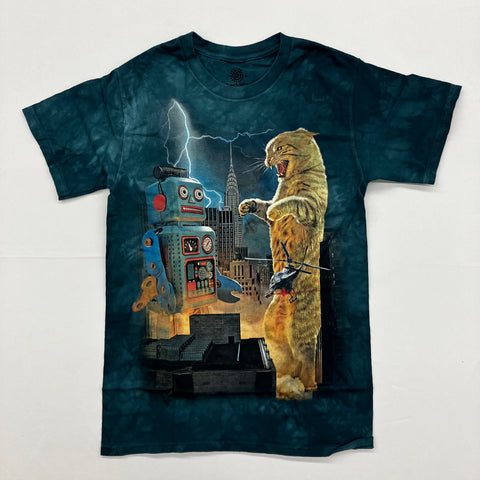 Cats- Catzilla vs Robot Mountain T-Shirt