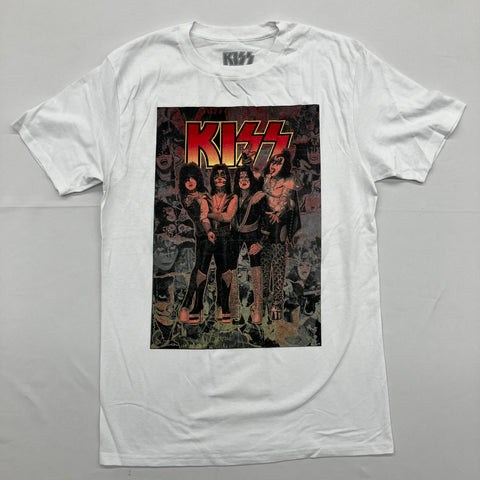 Kiss - Band Collage White Shirt