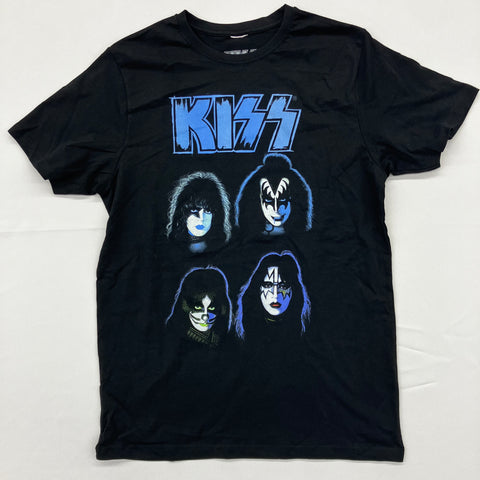 Kiss - Faces Blue Logo Shirt