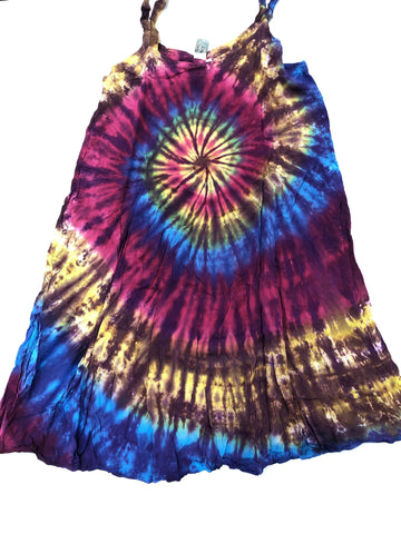 Tie Dye Rayon Dress: Size Large