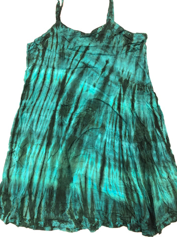 Tie Dye Rayon Dress: Size X-Large