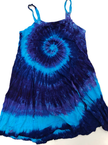 Tie Dye Rayon Dress: Size X-Large