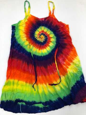 Tie Dye Rayon Dress: Size X-Large