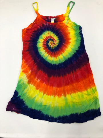 Tie Dye Rayon Dress: Size X-Large